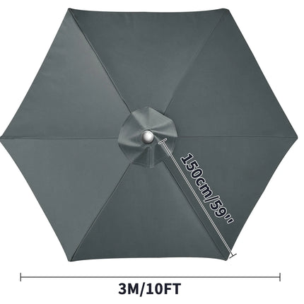 Waterproof Replacement Umbrella Cloth 2/3M Patio Parasol Cover UV-Anti Canopy Cover Replacement Parasol Cover for Balcony Garden