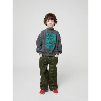 Boys and Girls Sports Set 2026 Spring Summer BC New Fashion Cartoon Printed Top Cotton Casual Boys' Sports Shirt Children's Wear