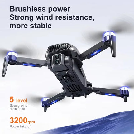 E88 Plus Quadcopter Drone w/ 90° Adjustable Camera: Brushless, Optical Flow, RC Toy