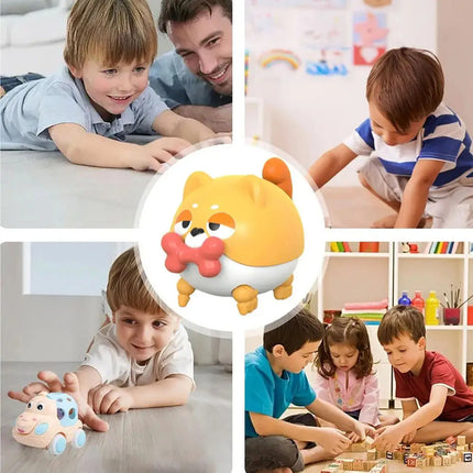 1pc Cartoon Car Toys Cute Cartoon Pull Back Toys Small Animal Cars Fine Motor Skills Learning Games Wind Up Cars Outdoor Travel