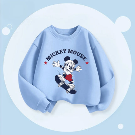 Fashion Simple Kids Long Sleeved Tops Baby Boy's Sweatshirts Printed Mickey Hoodie O-neck Pullover Casual Children's Clothes Top