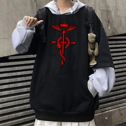 Fullmetal Alchemist Hot Anime Sweatshirt Casual Loose Zip Hoodie Women/Men Manga Pullovers Hip Hop Unisex Zipper Jackets