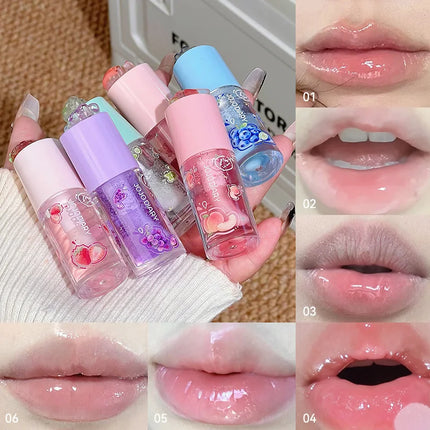 Jojo Diary Fruit Scented Lip Oil: Provides Hydration and Moisturizing, Preventing Chapped Lips and Improving Wrinkles, and Is a Korean-Style Water Gloss Lip Gloss Suitable for Winter Lip Care.