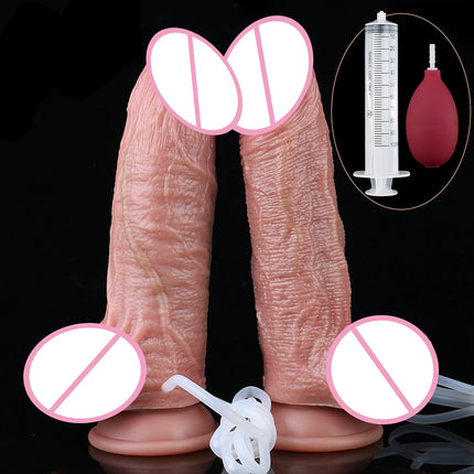 SXXY 8 Styles Double Layer Soft Silicone Squirt Dildo Strong Suction Cup Realistic Ejaculating Butt Plug анальная пробка Sex Toy
