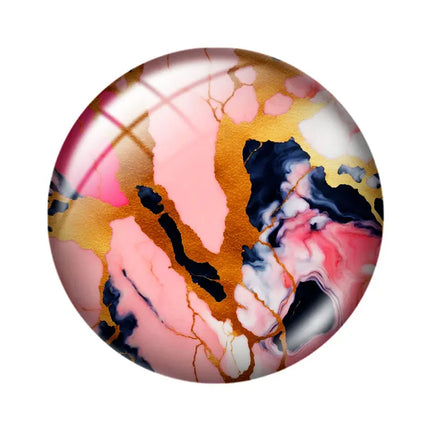 Blush and Hot Pink Marble mix 12mm/18mm/20mm/25mm Round glass cabochon flat back Making findings for custom DIY bracelets