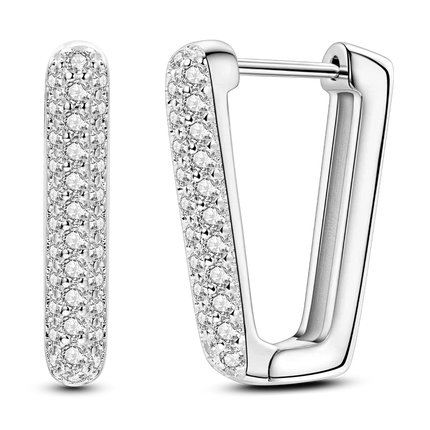 925 Sterling Silver Earrings Women 2025 Jewelry Hoop Ear Studs Sparkling Pave Earring Wedding Gift For Anniversary