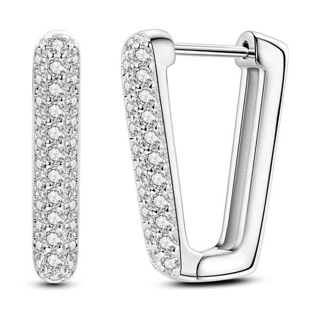 925 Sterling Silver Earrings Women 2025 Jewelry Hoop Ear Studs Sparkling Pave Earring Wedding Gift For Anniversary