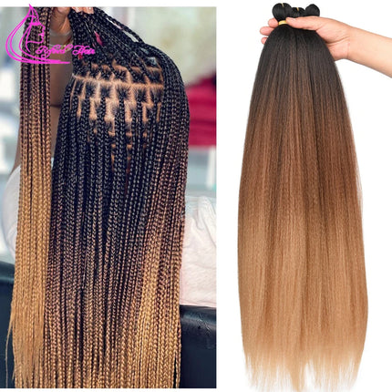 Easy Braiding Hair 26 inch long Jumbo Braids Yaki Straight Crochet Synthetic Ombre Hair Extensions Low temperature Fiber 90g/ pc