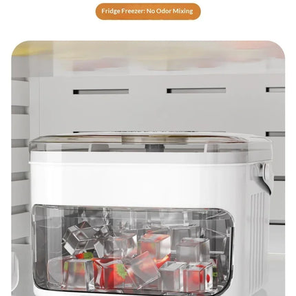 Hot Food-grade Ice Cube Mold Bucket, Press-type Ice Cube Mold, Refrigerator Frozen Ice Cube Food Storage Box Tray