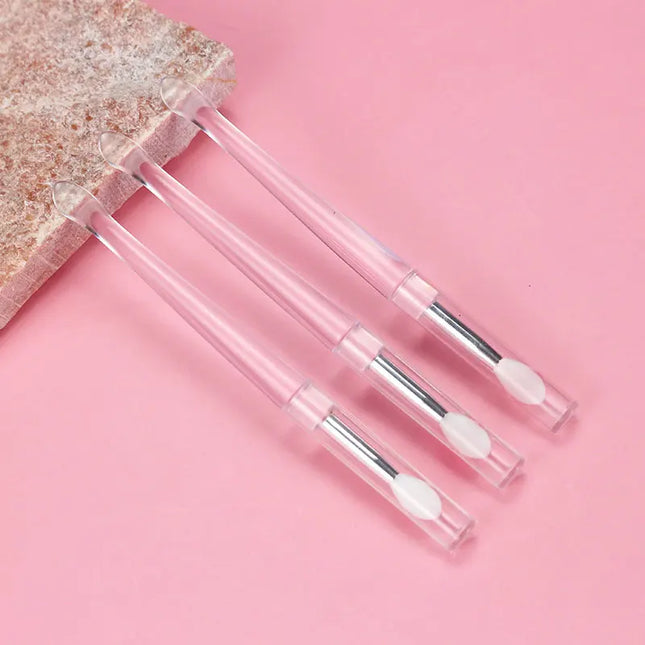 3pcs/set Portable Silicone Lip Makeup brushes Travel size Cream spoon Make up brushes sequins Eyeshadow cosmetic tool with lid