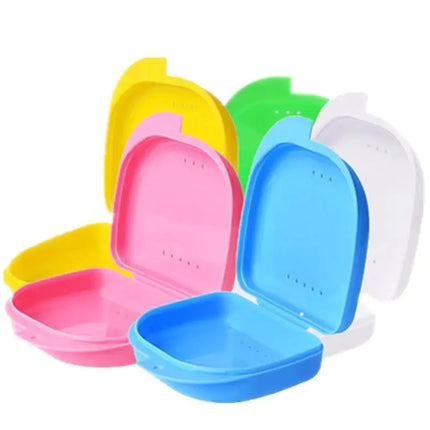 50pcs Denture Storage Box Dental Retainer Orthodontic Mouth Guard Container Plastic Oral Hygiene  Dental Appliance Case