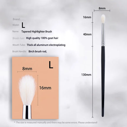 Highlighter Brush Eyeshadow Crease Brush Contour Crease Highlighter Sculpting Makeup Brushes 100% Goat Hair Tapered Beauty Tool
