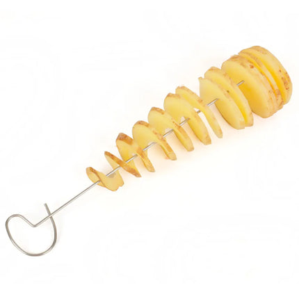 Spiral Potato Cutter with 4 Stainless Steel Sticks Manual Twisted Potato Slicer Reusable Potato Twister Kitchen Gadgets