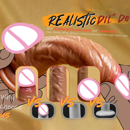 Realistic Dildo for Beginners  Life-Size sexual for G Spot Anal Play with Powerful Suction Cup Liquid Silicone Sex Adult Toys