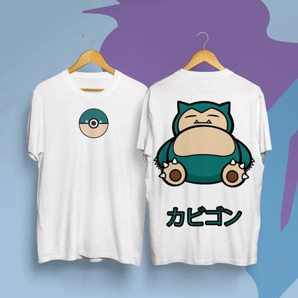 Pokemon Anime Snorlax Printed T-shirt Men's and Women's T-shirt Men's Tops Harajuku Y2K T-shirt 2026 Summer New Tee Streetwear