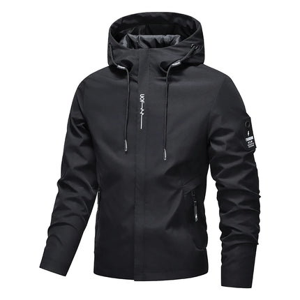 Men's Waterproof Outdoor Jacket - Hooded Windbreaker / Veste Extérieure Imperméable Hommes - Coupe-Vent à Capuche