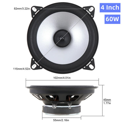 2pcs 4/5/6.5 Inch 88dB 2 Way Car Coaxial Speakers 12V Vehicle Door Auto Audio Music Stereo Full Range Frequency Hifi Speaker