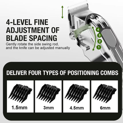 All metal blade male clipper, electric hair clipper, household electric hair clipper, hair salon, high-power pet clipper