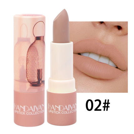 Rose Pink Nude Matte Velvet Lipstick Color Rendering Lasting Non-stick Cup Sexy Lipsticks Waterproof Beauty Lips Makeup Cosmetic