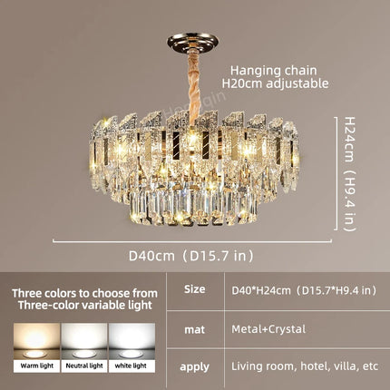 Crystal Hanging Lamps for Living Room Chandelier for Dining Room French Large Nordic Bedroom HQ Ceilling Light Pendant Lamp