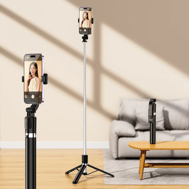 1700mm Selfie Stick Wireless Selfie Stick Phone Tripod Extendable Stand Foldable Monopod For Smartphones Balance Steady Shootin