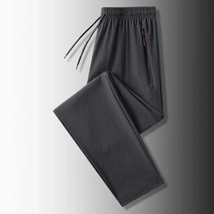 2026 Men's Ice Silk Quick-Dry Casual Pants Slim Fit Sports Pants Summer Lightweight Breathable