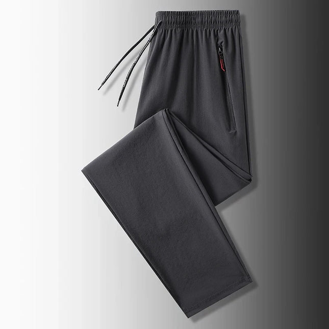2026 Men's Ice Silk Quick-Dry Casual Pants Slim Fit Sports Pants Summer Lightweight Breathable