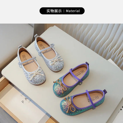 Glitter Little Mermaid Princess Shoes for Girls Stylish Evening Dress Shoes Girl Bling Birthday Wedding Party Shoes Kids
