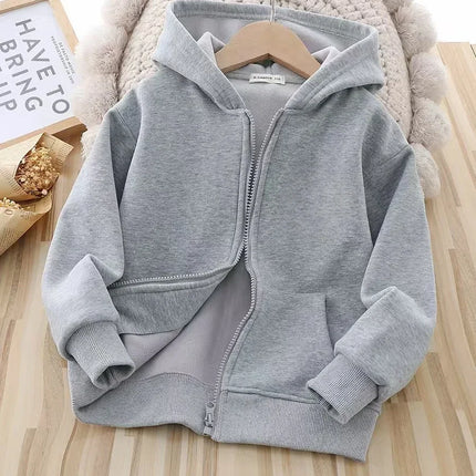 Casual Hoodie for Boys And Girls Zipper Long Sleeve Teen Hooded Sweatshirt Spring Autumn School Kids Sportswear Top