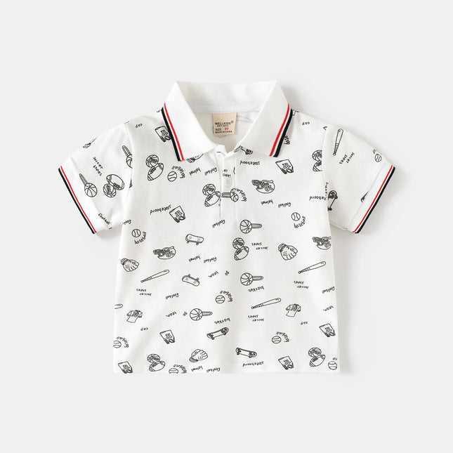 2026 Summer Cotton Boy's Polo Shirt Kids Clothes Children Top Wear Boys Clothes Short Sleeve Toddler Costumes