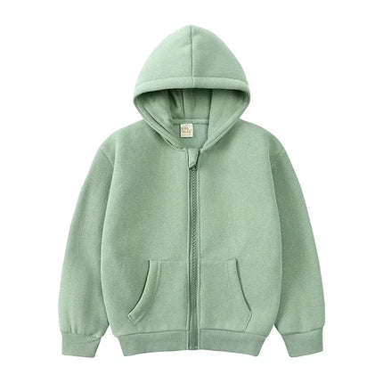 1-10Years Kids Baby Boys Girls Clothes Toddler Fleece Hoodie Winter Sweatshirt Tops Outfits Children Solid Zipper Coat Clothing