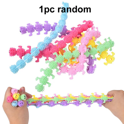 1-6PCS Funny Unicorn Pull Worm Noodle Fidget Toys Stretch String TPR Rope Anti Stress Toys String Stress Relief Autism Vent Toy