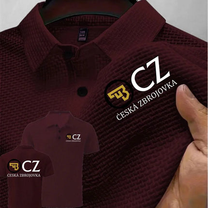 Summer New Men POLO Shirts T-Shirt CZ Ceska Zbrojovka Firearms High End Ice Silk Mesh Men's Short-Sleeved Tops Shirt Collar