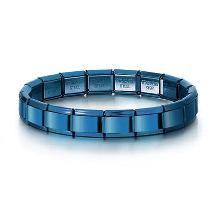 Italian Charm Link Stainless Steel Golden Bracelet for Woman Men DIY Making 9mm Bead Silver Color Retro Bangle Jewelry Wholesale