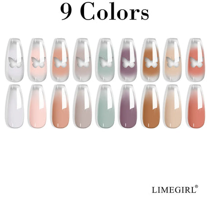 9-colors Memories of Autumn Patter Glue Smudges Canned High Saturation Popular Semi-solid Nail Polish Glue Nail Salon