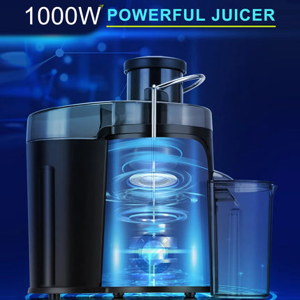 Juicer Machine 1000W Automatic Big Mouth Large Feed Chute Juicing Extractor for Whole Fruits and Vegetables
