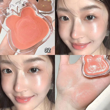 Water Gloss Cheek Cream Monochrome Blush Paste Mud Purple Orange Tint Waterproof Lip Cheek Contour Rouge Brightening Makeup Blus