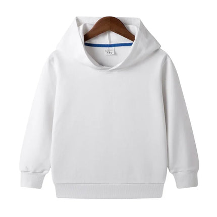 100% Cotton Boys Sweatshirts 2025 Spring Fall New Solid Color Girls Hooded Sweatshirt Children Blank Tops Name Custom Hoodies