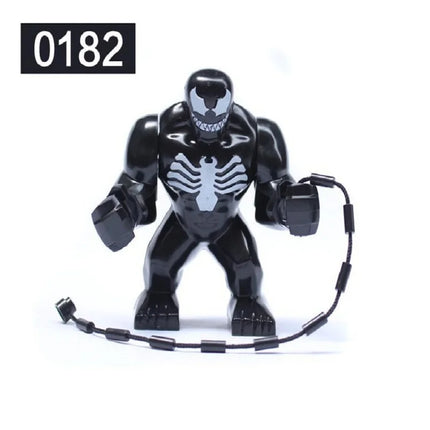 Building blocks, Marvel superheroes, assembled dolls, Spider Man, Iron Man, Venom, Shark, Deadpool, DIY gifts, children's toys