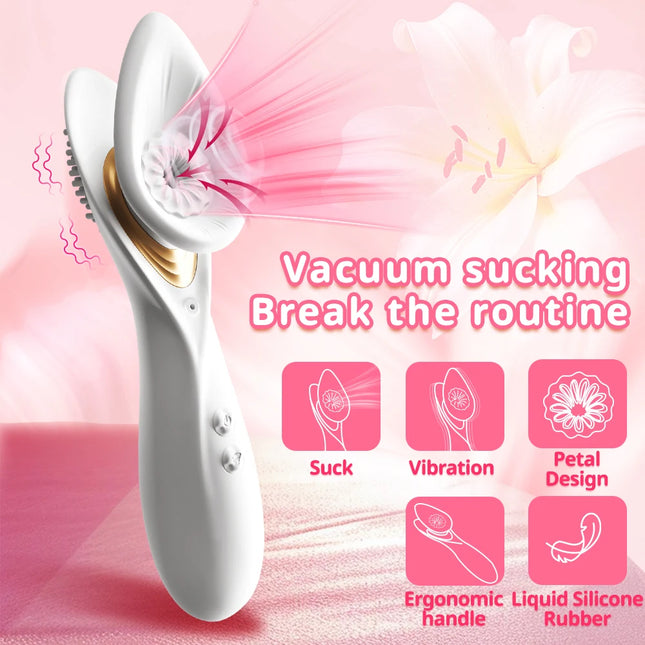 Powerful Oral Sucking Vibrator 2 in 1 Clitoris Nipple Stimualtion Vacuum Sucker Vaginal Orgasm Pleasure Adult Sex Toys for Women
