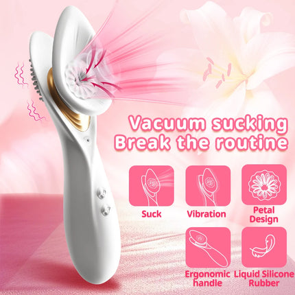 Powerful Oral Sucking Vibrator 2 in 1 Clitoris Nipple Stimualtion Vacuum Sucker Vaginal Orgasm Pleasure Adult Sex Toys for Women