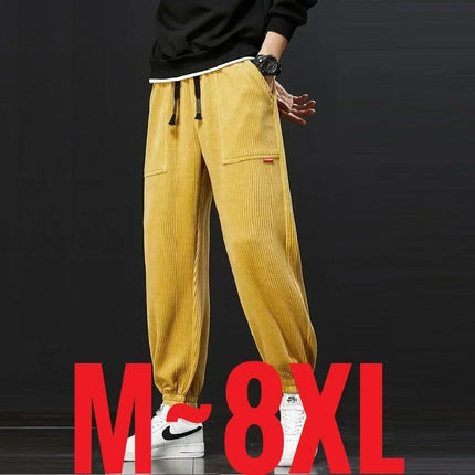 Corduroy Pants Men Loose Fit Baggy Sweatpants Casual Fashion Streetwear Trend Autumn Winter Harem Joggers Trouser Male Plus SIze