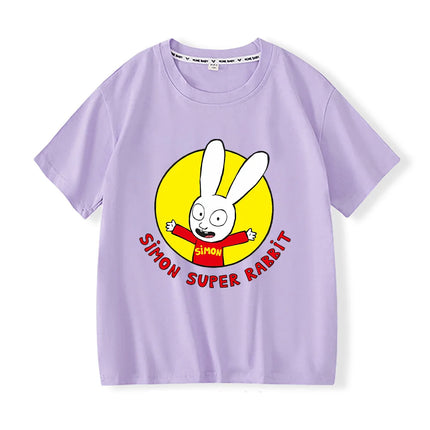 Simon Super Rabbit Tshirts Funny Children's Boys T-shirt Spring Summer Cotton Boys Girls Preschool Children Tops Cartoon Clothes