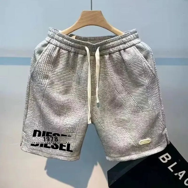 2026 trendy men's spring and summer fashionable casual printed shorts, comfortable running sports shorts