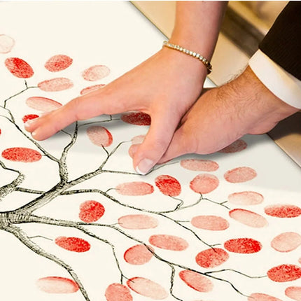Engagement Events Party Favor Wedding Tree Canvas Painting Guest Fingerprint Signature Book Customized Lover Anniversary Gift