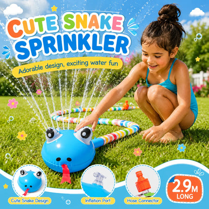 2.9M Snake Water Sprinkler Toy, Outdoor Garden Hose Sprayer, Summer Lawn Splash Pad Backyard Water Game