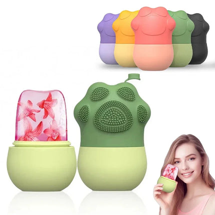 Silicone Ice Face Roller Facial Cube Roller Trays Beauty Lifting Massage Ball Contouring Treatment Reduce Acne Skin Care Tool
