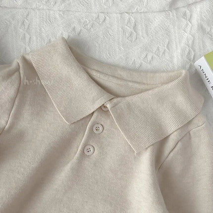 Boys And Girls Sweater Baby Children's Bottoming Shirt 2026 Spring And Autumn New All-match Polo Small Lapel Sweater