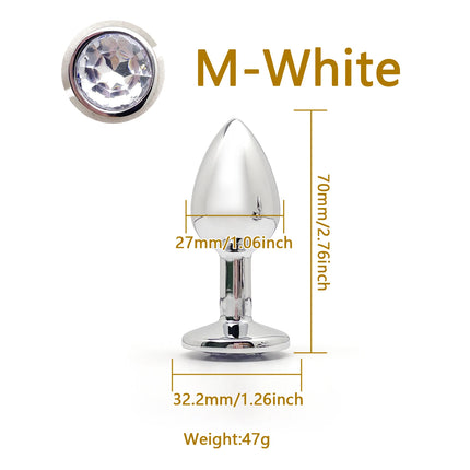 5 Size butt plug Metal anal plug Jewelry base beginner to expert G-point massage dildos adult women toys adult men toys