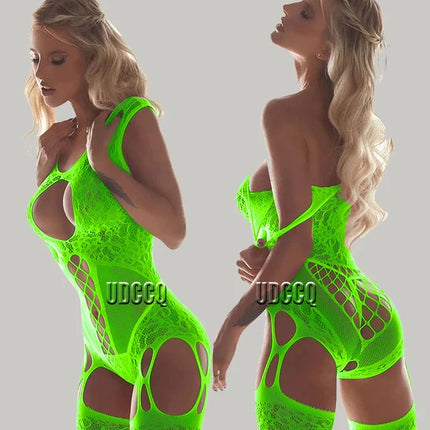 Sexy lingerie sexy bodycon dress fishnet clubwear christmas perspective valentines day female lingerie dresses Body stockings